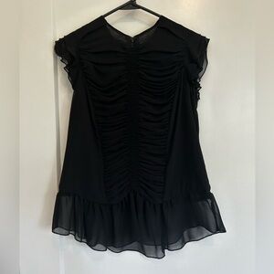 Black ruffle top